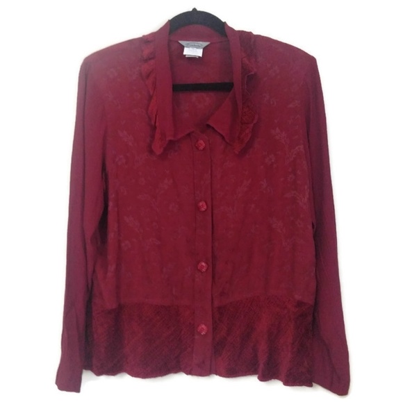 Stonebridge Tops - Vintage 80's Stonebridge Burgundy Blouse